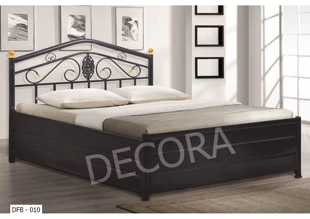 Wrought iron bed with deals hydraulic storage